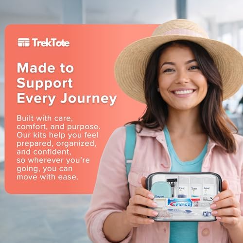 Trektote 12-Piece Women’s Travel Hygiene Kit with Toiletries & Grooming Essentials, TSA-Compliant, Clear Cosmetic Bag, Available in Bulk - Image 8