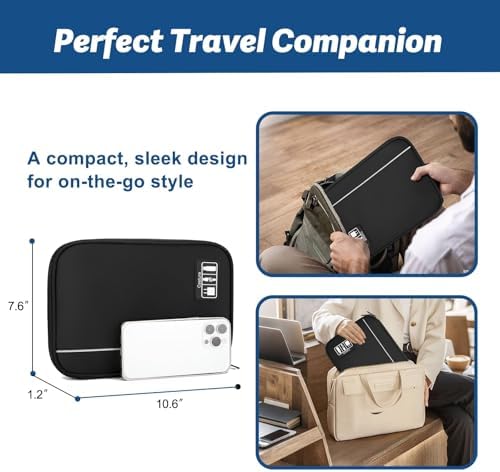 Electronic Organizer Travel Case, All-in-One Portable Cable Organizer Bag for Storage, Cord Organizer Tech Accessories for Cables, Chargers, Power Bank, Flash Drive, SD Card - Image 3