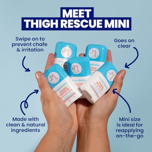 Megababe Thigh Rescue Anti-Chafe Stick Mini | Travel size, great for on-the-go | Prevents skin chafe & irritation | Thighs, arms, bra-lines & more - Image 2