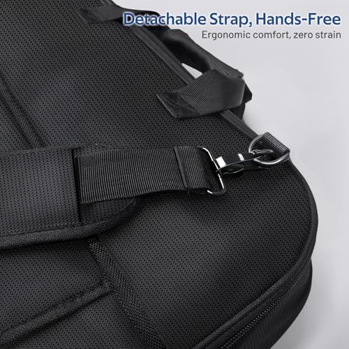 MISSLO Carry On Garment Bags for Travel with Shoe Compartment 42'' Suit Travel Bags for Men Heavy duty Fabric Luggage Hanging Bag for Clothes Suit Carrier with Shoulder Strap for Business Trips, Black - Image 7