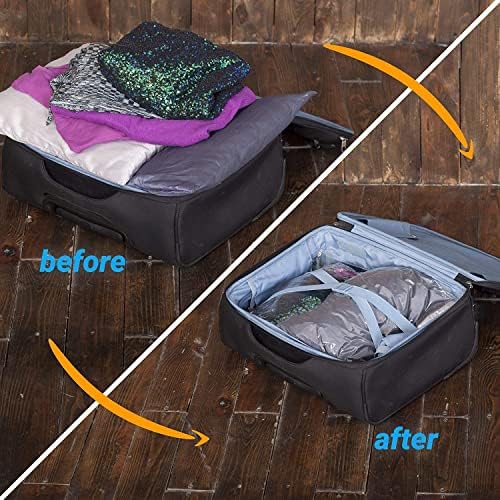 12 Space Saver Storage Bags for Clothes for Travel - Compression, no Vacuum Sacks - Luggage Accessories - Image 5