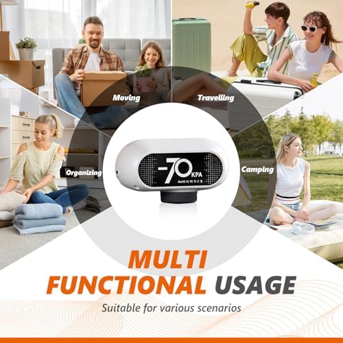 15 Pack Vacuum Seal Bags for Clothing Travel with -70KPa Electric Pump, Space Saver Storage, Reusable Vacuum Bags with Pump, Heavy Duty for Travel, White - Image 7