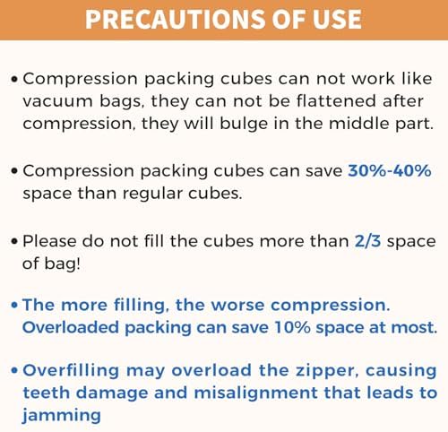 BAGAIL 4 Set/6 Set/8 Set Compression Packing Cubes Travel Accessories Expandable Packing Organizers (Square Mesh, 06-Beige) - Image 7