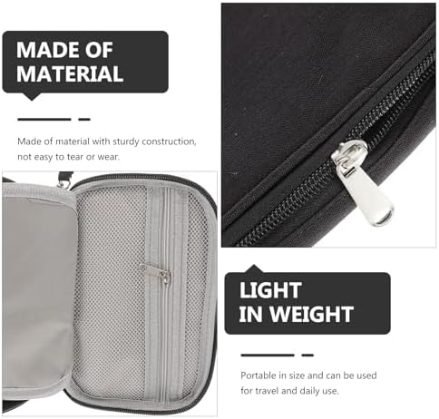 Portable Charger Case and Cable Organizer Bag for Travel, Mini Electronics Cord Storage Pouch in Black, Compact Tech Accessories Organizer for Phone, Power Bank, and Earphones - Image 5