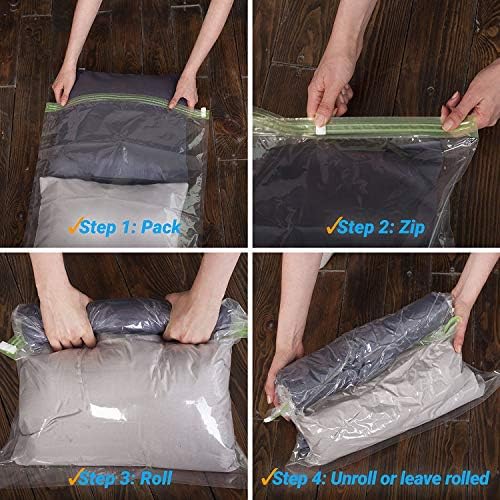 12 Space Saver Storage Bags for Clothes for Travel - Compression, no Vacuum Sacks - Luggage Accessories - Image 4