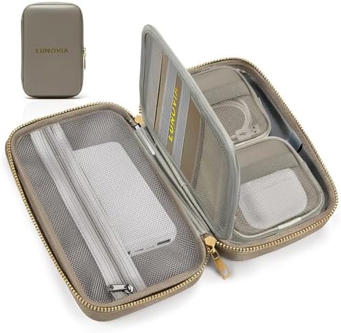 Hard Shell Tech Organizer – Protective Travel Case for Cables, Chargers & Accessories | Slim Modular Electronics Organizer with Removable Pouches