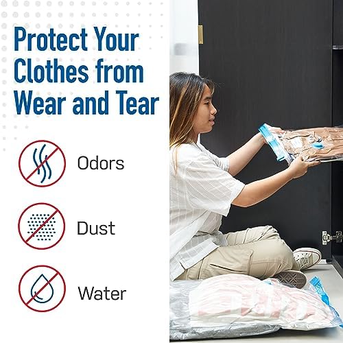 Spacesaver Variety Vacuum Storage Bags for Comforters, Blankets & Clothes – Sealed Compression Bags with Hand Pump – Space Saver Bags for Bedding,Travel & Organization - 3S, 3M, 3L & 3XL - Pack of 12 - Image 6