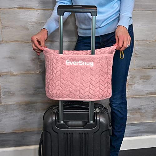 EverSnug Travel Blanket & Pillow 68x42 - Premium Ultra-Soft Microfleece 2 in 1 Compact & Packable Flight Blanket with Soft Bag Pillowcase, Hand Luggage Sleeve and Backpack Clip (Light Pink) - Image 7