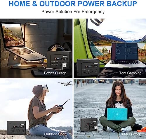 powkey 200W Portable Power Bank with AC Outlet, 146Wh Rechargeable Backup Lithium Battery, 110V Pure Sine Wave AC Outlet for Outdoor RV Trip Travel Home Office Emergency - Image 6