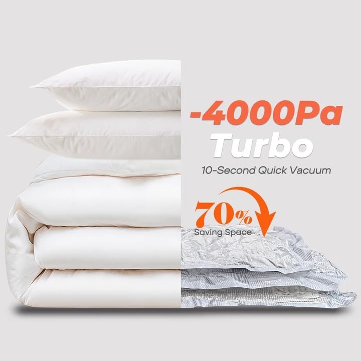 Vacuum Seal Bags for Clothing with Rechargeable Cordless Pump, 18 Pack Vacuum Storage Space Saver Bags, Compression Packing for Clothes Bedding Blanket Pillows Comforters Luggage Travel - Image 8