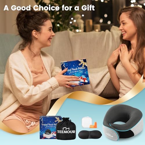 Travel Pillow-Neck Pillows for Airplanes, Memory Foam Travel Neck Pillow for Long Flights|Airport Travel Essentials 360° Support Gifts for Travellers With Eye Mask & Earplugs, Portable Carry Bag - Image 3