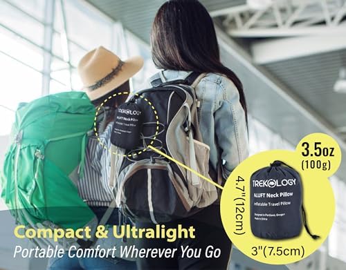 TREKOLOGY Inflatable Neck Pillow for Traveling - Inflatable Travel Pillow for Airplanes - Neck Air Pillow, Blow Up Travel Pillows for Neck Support - Image 3