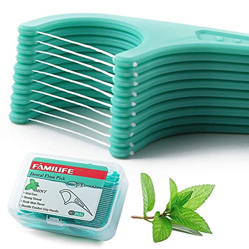 FAMILIFE Floss Picks, 240 Count Mint Dental Floss Cleaner, Tooth Picks Flossers with 4 Travel Handy Cases, Helps to Fight Tooth Decay and Keep Your Teeth Clean, Flossing Sticks for Family - Image 4