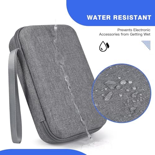 Hard Electronic Organizer Travel Case for MacBook Power Adapter Chargers Cables Power Bank Apple Magic Mouse Apple Pencil USB Flash Disk SD Card Hard Drive Waterproof Shockproof Carrying Case, Grey - Image 2