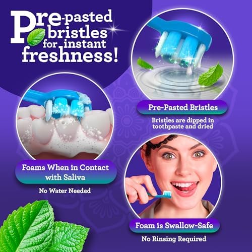 GuruNanda Ready-to-Go Disposable Mini Travel Toothbrushes - Butter on Gums Softex Bristles, Pre-Pasted Toothbrush & Toothpick - Fluoride-Free, No Rinsing Needed, 70 Ct - Image 3