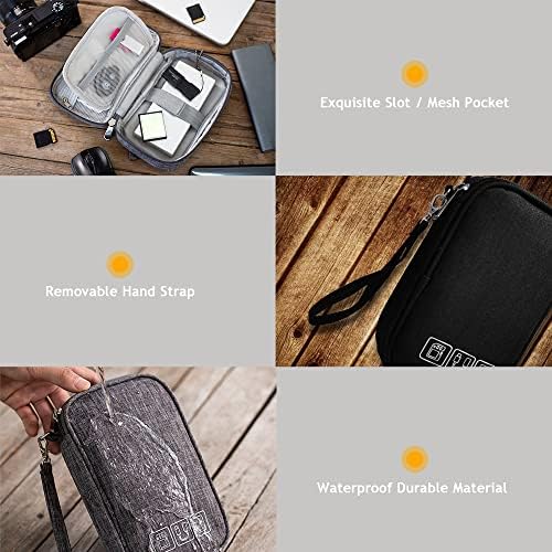 Electronic Organizer Bag Cable Organizer Travel Cord Organizer Case Pouch Portable Carrying Case for Charger Hard Drive Earphone USB SD Card (Black) - Image 5