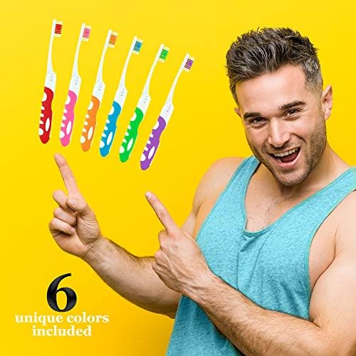 Lingito Travel Folding Toothbrush, Camping Toothbrush Bulk, Medium Bristle (6 Pack Medium-Multicolor) - Image 6
