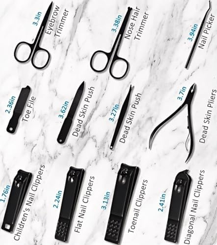 Manicure Set Professional Nail Clipper Kit-26 Pieces Stainless Steel Manicure Kit,Nail Care Tools with Luxurious Travel Case (Brown) - Image 6