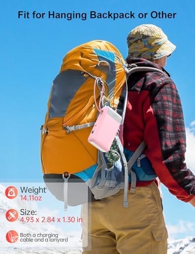 Portable Charger, 27000mAh 22.5W Fast Charging Power Bank with Built-in Cable, USB C Battery Pack with LED Display & Flash Light, Travel Essential External Battery Charger Bank for iPhone Samsung Pink - Image 8