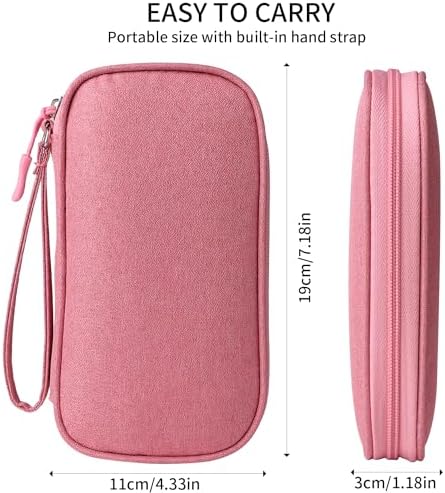 Pink Universal Cable Organizer - Electronics Accessories Bag for Charger, Phone, Memory Card & Travel Gadgets - Image 2