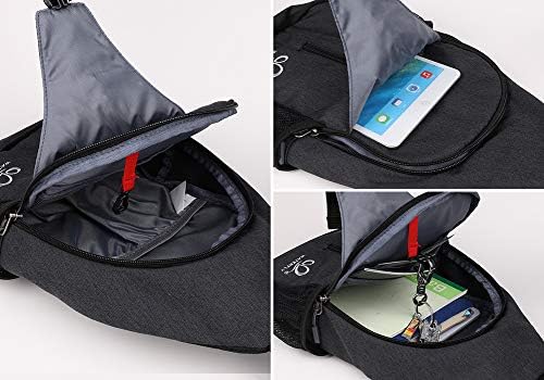 WATERFLY Crossbody Sling Backpack Sling Bag Travel Hiking Chest Bag Daypack (Black) - Image 4