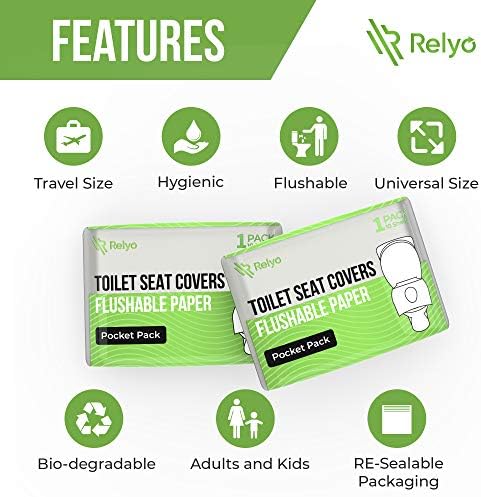 Toilet Seat Cover Paper Flushable (50 Pack) - XL for Adults and Kids Potty Training, 100% Biodegradable Travel Supplies Essentials for Public Restrooms, Airplane, Camping, Festivals - Image 3