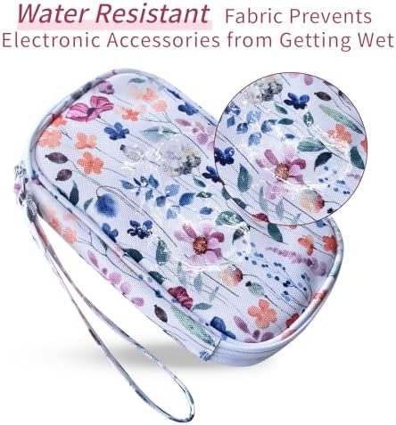 Electronics Organizer Travel Case, Cable Organizer Travel Essentials Tech Pouch,Suitable for Charger, Cable, Phone,Flash Drive,Bohemian leaves - Image 6