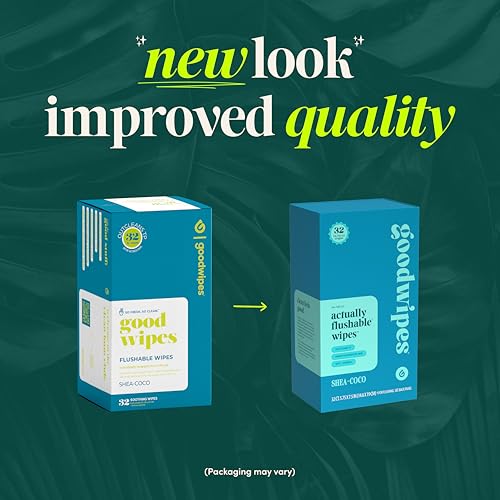 goodwipes Flushable Wipes - Individually Wrapped Butt Wipe for On-the-Go Adults - Portable Mini Wipes - Travel Essentials - Sewer & Septic Safe - Shea-Coco, 32 Count (1 Pack) - Image 6