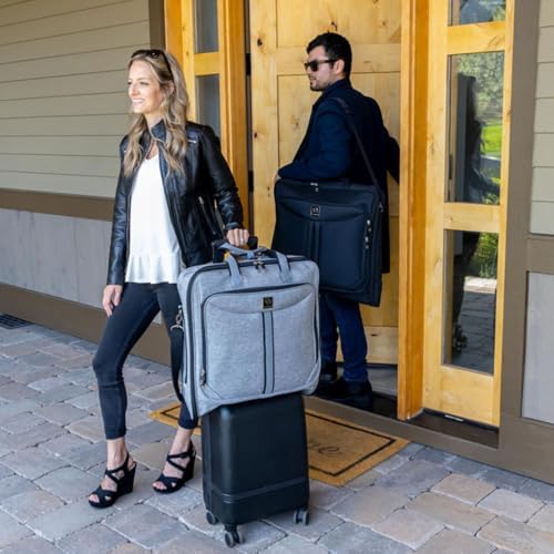 Suit Carry On Garment Bag Bundle with Gray and Black Bag for Travel & Business Trips with Shoulder Strap - Image 9