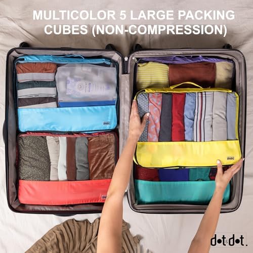 Large Packing Cubes for Travel - 5pc Packing Cubes for Suitcases - Lightweight Luggage Organizer Bags (Non-Compression) - Image 5