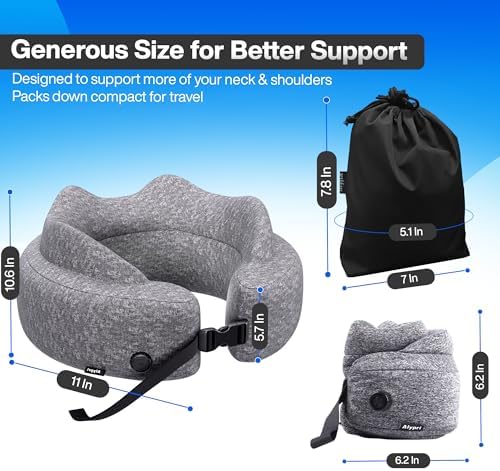 4-in-1 Travel Comfort Set – Inflatable Neck Pillow, Convertible Lumbar Support & Foot Hammock, 3D Sleep Mask & Ear Plugs – Complete Comfort Kit for Airplane, Office & Car – Gift-Ready (Gray) - Image 4