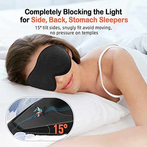 LitBear Sleep Mask for Side Sleeper Women Men, Eye Mask for Sleeping Light Blocking, 3D Contoured Cup Sleeping Mask, Soft Breathable Sleep Eye Mask with Adjustable Elastic Strap for Travel - Image 2