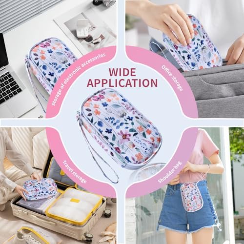 Electronics Organizer Travel Case, Cable Organizer Travel Essentials Tech Pouch,Suitable for Charger, Cable, Phone,Flash Drive,Bohemian leaves - Image 4