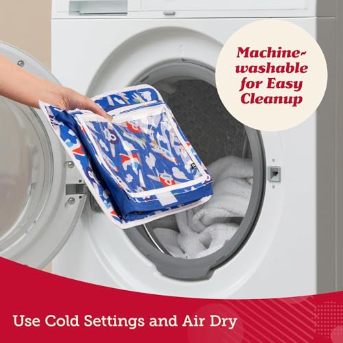 Lusso Gear Airplane Tray Table Cover - Organize Kids Travel Essentials - Snack & Toy Pockets for Airplane Toys for Toddlers 1-3 - Foldable Tablet Stand for Travel Toddler Essentials - Plane Pattern - Image 7