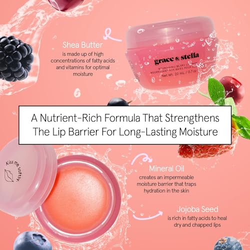 grace & stella Award Winning Lip Butter - Hydrating Lip Balm - Nourishing Lip Mask (1-pack) Travel Essentials, Travel Size Toiletries, Birthday Gifts for Women & Teens - Overnight Lip Repair - Vegan - Image 4