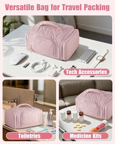 Cable Organizer Bag, Travel Cord & Charger Organizer Pouch for Tech Accessories & Electronics, Home Storage, Pink - Image 6
