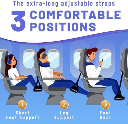 BASIC CONCEPTS Airplane Foot Hammock for Plane Travel Essentials - Airplane Travel Essentials, Long Flight Foot Rest - Plane Gadgets - Image 2