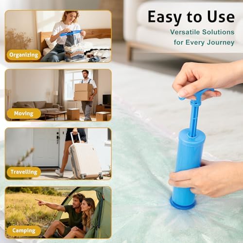 12 Pack Travel Vacuum Storage Bags 4 Size(24/28/32/40 Inch), Portable Vacuum Seal Bags for Clothing Travel with Pump, Space Saver Bag for Luggage Suitcases Clothes Bedding Seasonal Storage - Image 6