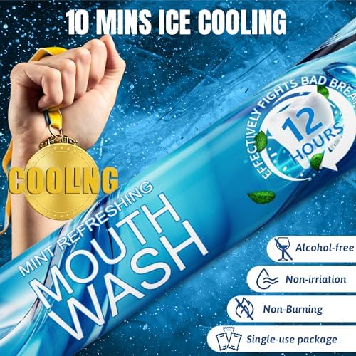 Travel Size Toiletries Mouthwash Packets - TSA-Approved Mini Mint Mouthwash for Adults, Alcohol & Fluoride-Free Oral Care for Air Travel Gifts, Dates & Office, Individually Wrapped (Pack of 30) - Image 3