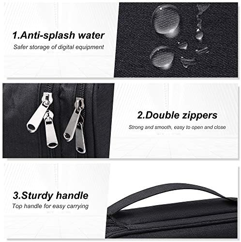 SELLYFELLY Electronic Bag Travel Cable Accessories Bag Waterproof Double Layer Electronics Organizer Portable Storage Case for Cable, Cord, Charger, Phone, Adapter, Power Bank, Kindle, Hard Drives - Image 5