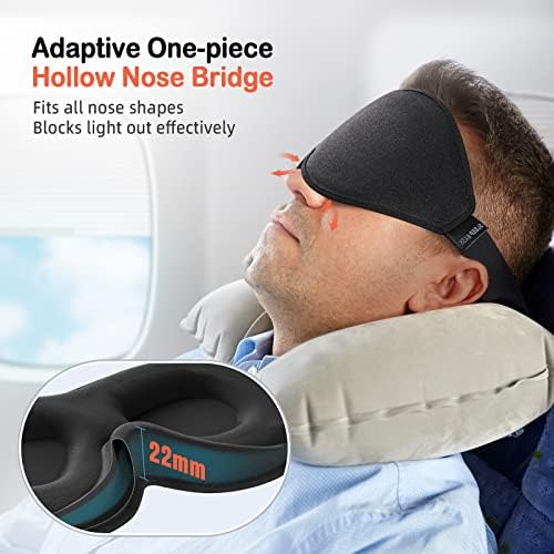 LitBear Sleep Mask for Side Sleeper Women Men, Eye Mask for Sleeping Light Blocking, 3D Contoured Cup Sleeping Mask, Soft Breathable Sleep Eye Mask with Adjustable Elastic Strap for Travel - Image 3
