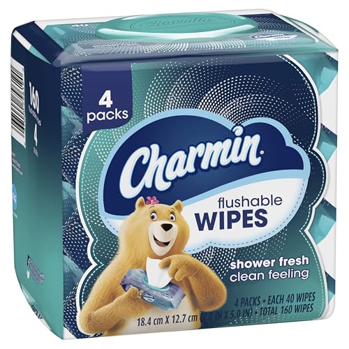 Charmin Flushable Wipes, 160 Total Wipes (4 Packs of 40) - Image 7