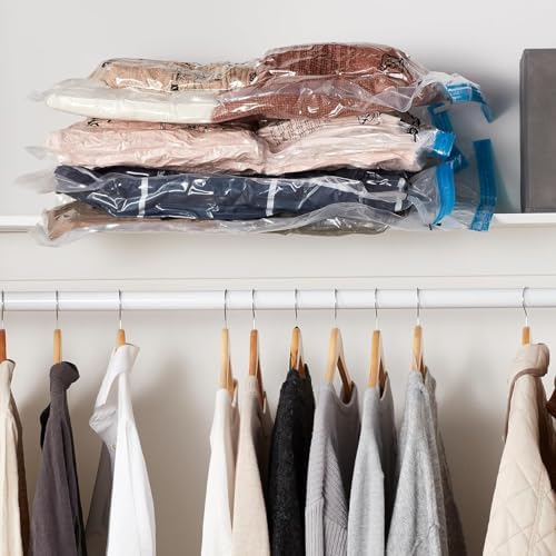 Amazon Basics Vacuum Storage Bags with Hand Pump for Travel, Space Saving Compression Bags for Clothes, Clothing, Blankets and Duvets, Clear, 20 Pack (5 Small, 5 Medium, 5 Large & 5 Jumbo) - Image 5