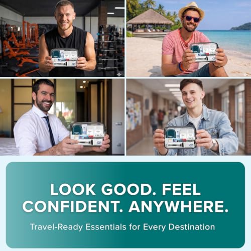 Trektote 12 Piece Men’s Travel Hygiene Kit with Toiletries & Grooming Essentials, TSA-Compliant, Clear Cosmetic Bag - Single or Bulk Packs - Image 6