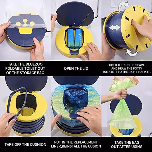 Travel Potty for Toddler, Portable and Foldable Toilet, Apply to Seat Emergency Toilet for Car, Camping, Outdoor, Indoor (pink, small) - Image 5