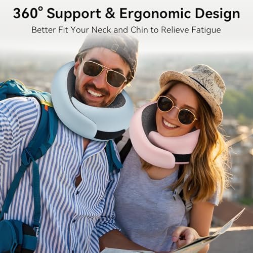 Travel Pillow, 100% Pure Memory Foam Neck Pillow for Airplanes, Comfortable Breathable Cover, Travel Essentials for Plane, Car, Train and Home, Gray - Image 6