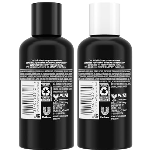 TRESemmé Travel Essentials, Rich Moisture Shampoo and Conditioner Set, Hydrating Hair Detangler with Hyaluronic Acid, 3 Oz Ea - Image 2