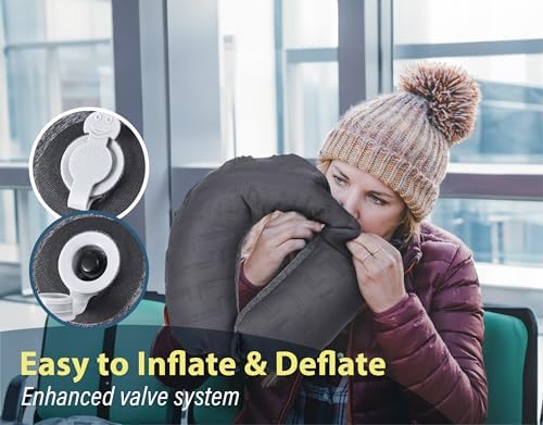 TREKOLOGY Inflatable Neck Pillow for Traveling - Inflatable Travel Pillow for Airplanes - Neck Air Pillow, Blow Up Travel Pillows for Neck Support - Image 6