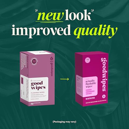 goodwipes Flushable Wipes - Individually Wrapped Butt Wipe for On-the-Go Adults - Portable Mini Wipes - Travel Essentials - Sewer & Septic Safe - Rosewater, 32 Count (1 Pack) - Image 6