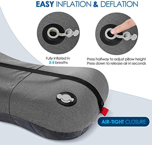 Hikenture Camping Pillow with Removable Cover - Ultralight Inflatable Pillow for Neck Lumbar Support - Upgrade Backpacking Pillow - Washable Travel Air Pillows for Camping, Hiking, Backpacking - Image 6